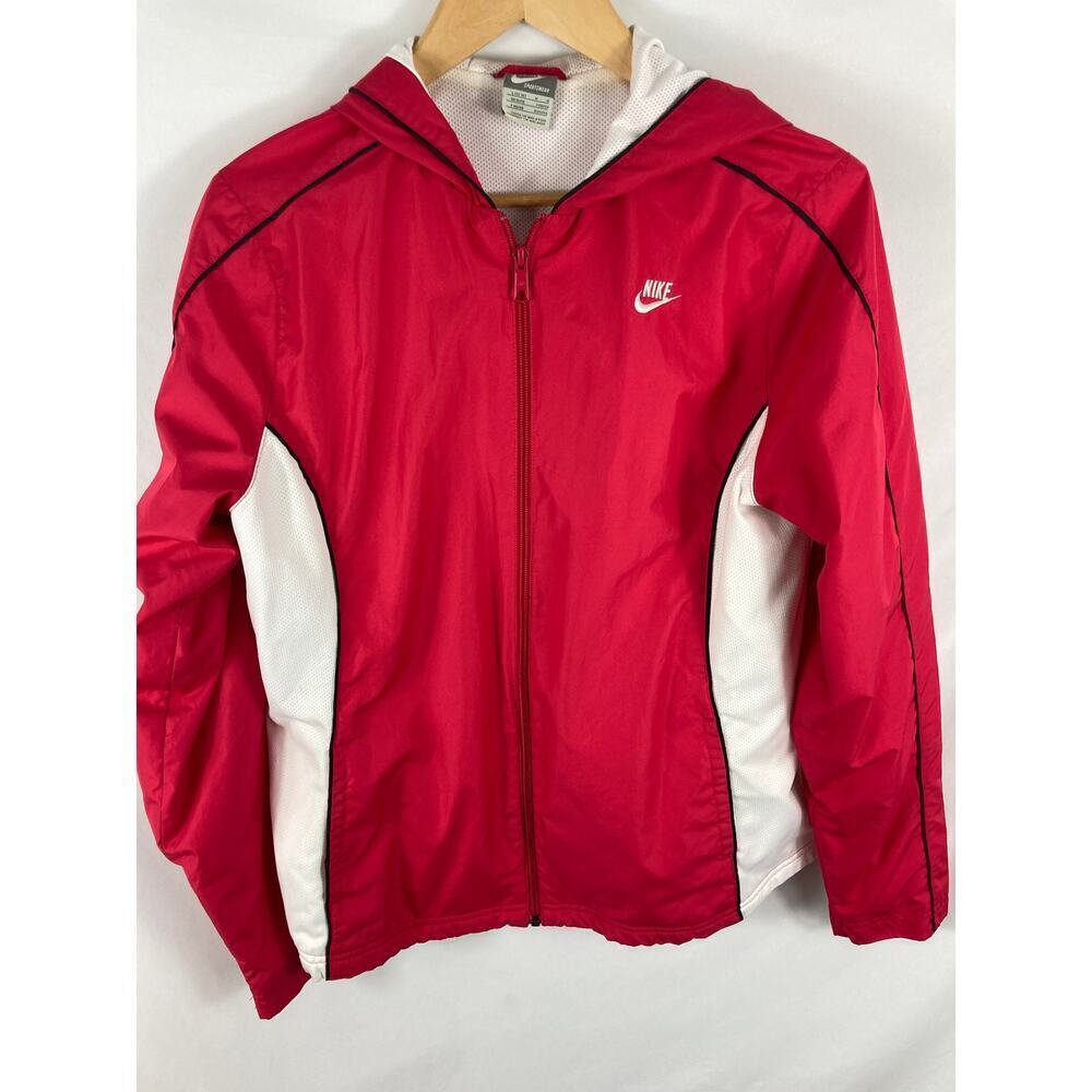 Nike Pink Zip Up Windbreaker Jacket Size Large 12/14